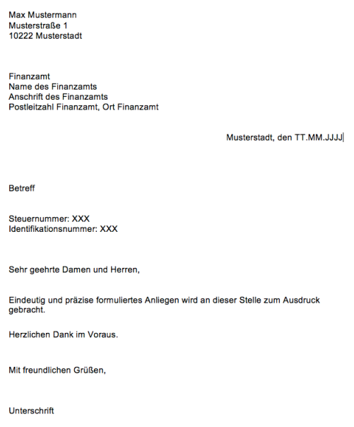 Formloser Antrag Muster Formloser Antrag Muster